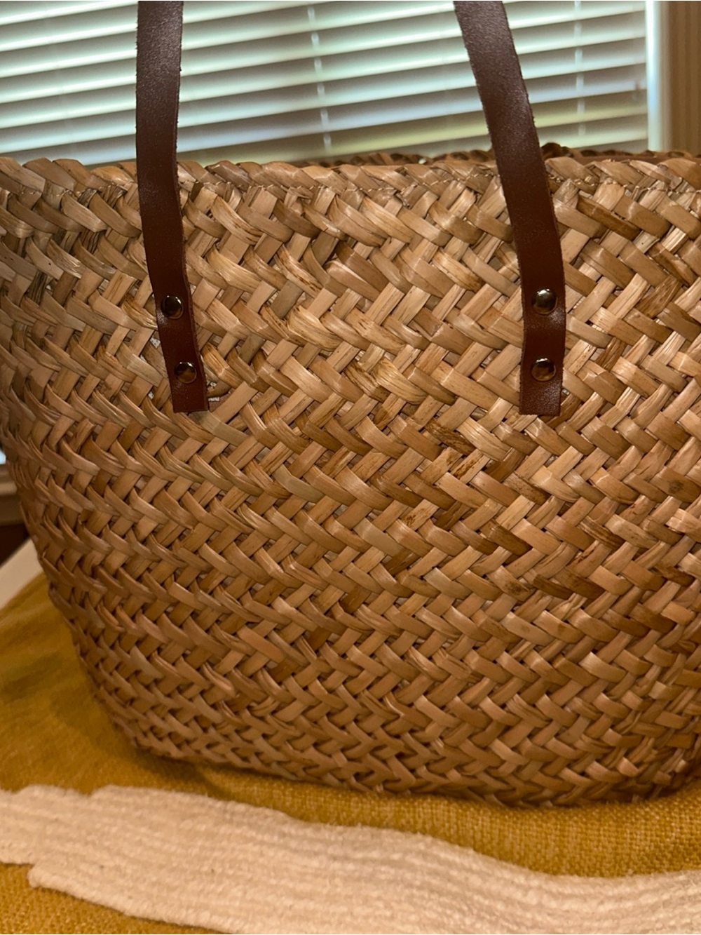 Bulgari  Dubai Woven Straw Tote with Brown Leather Handles - Picture 6 of 13